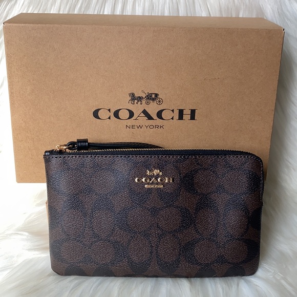 Coach Women’s Large Corner Zip Wristlet In Signature Canvas - Picture 16 of 16